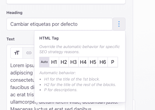 Captura de UI para cambiar etiqueta HTML de título