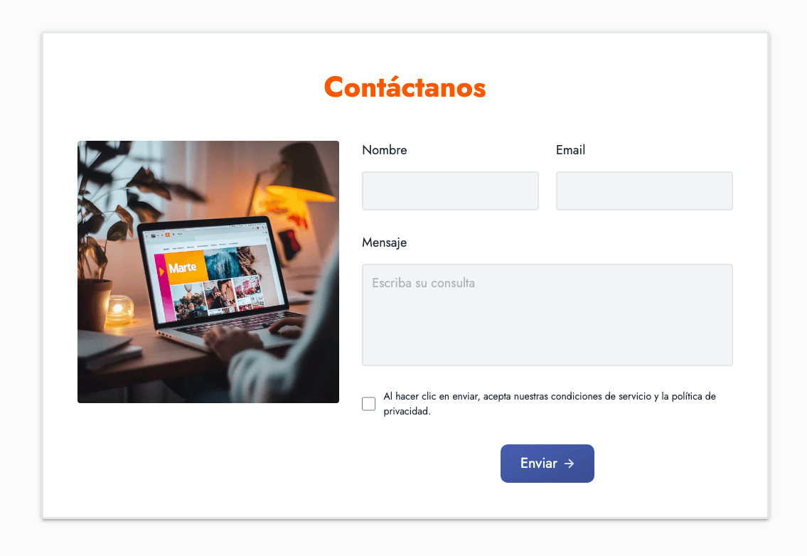 Formulario con imagen