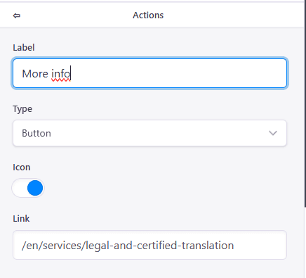 botón en idioma no por defecto